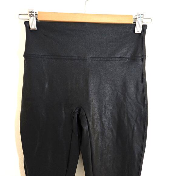 Spanx Faux Leather High-Waisted Leggings Black Size Large - Picture 2 of 8